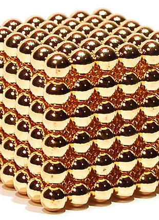 Головоломка неокуб золотий neocube у боксі 216 кульок металевий 5 мм