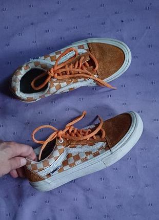 Кеди vans old skool у шаховий принт (checkerboard) замша