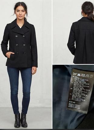 Черное укороченное пальто h&amp;m
