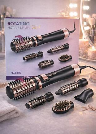 Фен-стайлер с вращающейся насадкой rozia 5в1 hc8115 hair dryer and-6162-6