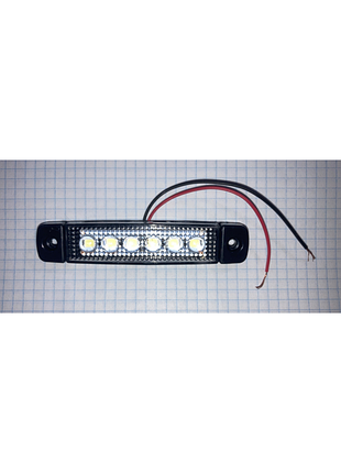Фонарь габарит белый дополнительный линза 6 smd 12-24b бус грузовик прицеп авто led
