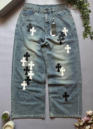 Джинси chrome hearts джинси хром хартс оверсайз jeans