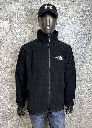 The north face wind stopper кофта толстовка xl-2xl размер трекинговая на флисе черная