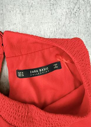 Яскраво-червона мінісукня zara basic з відкритими плечима 4