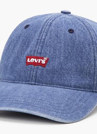 Бейсболка levi’s denim baseball cap d78270001 — джинсова кепка, синя (medium wash), 100% бавовна. оригінал.