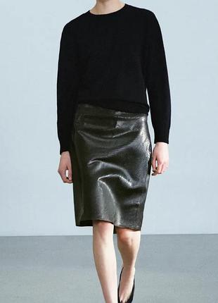 Короткая юбка zw collection из 100% кожи