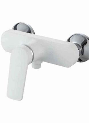 Смеситель для душа lucas-003 set white (с шлангом, лейкой и кронштейном) тм plamix