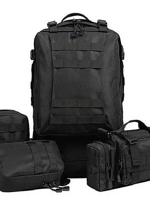 Черный рюкзак туристический eagle b08 55л