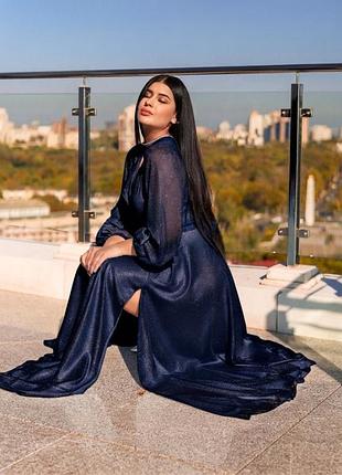Елегантна жіноча сукня шифон з напиленням максі довга плаття l xl xxl xxxl