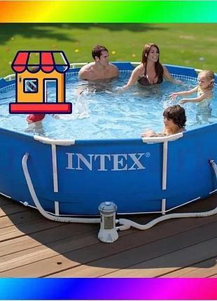 Bs каркасный надувной бассейн best mix (305х76см) intex, круглый каркасный бассейн, каркасный бассейн bas77/n