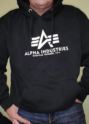Стильная фирменная оригинал кофта батник толстовка бренд alpha industries.хл