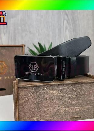 Bs мужской кожаный ремень best mix стиль philipp plein черный автомат натуральная кожа bas77/n