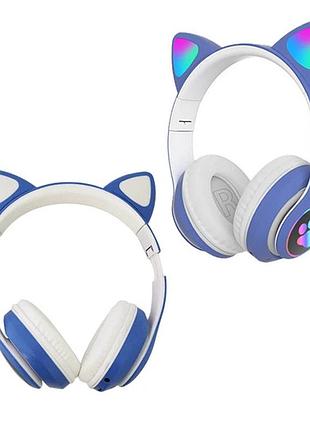 Беспроводные наушники cat stn-28 / гарнитура с микрофоном fm радио bluetooth синий