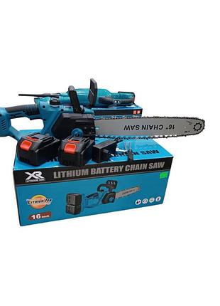 Аккумуляторная цепная пила 16''+2 аккумуляторы 68в + кейс, electric saw / электропила / аккумуляторная пила