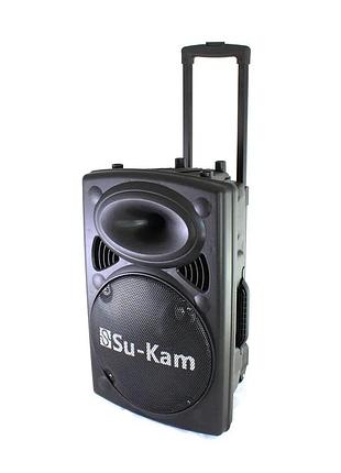 Портативная колонка su-kam bt 120d / 212d+ 2 микрофона 12v\220v