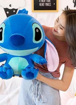 Мягкая плюшевая игрушка стич голубой 35 см