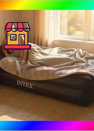 Bs надувне ліжко з best mix автопідкачкою intex, надувний матрас односпальний, велике надувне ліжко, a bas77/n