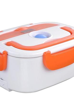 Ланчбокс з підігрівом їжі 220v, electric lunch box, ланч-бокс помаранчевий