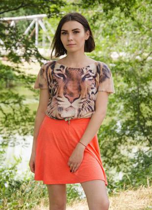 Модная футболка с принтом тигр1 фото