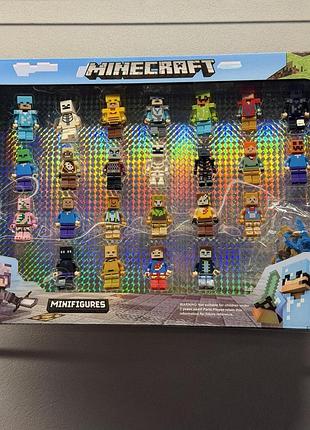 Набір мініфігурок minecraft 24 шт зі зброєю – подарунок для фанатів гри майнкрафт