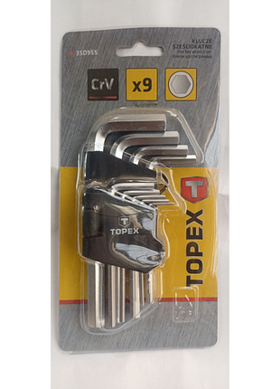 Набор шестигранных ключей topex 35d955, hex 1.5-10 мм, 9 шт