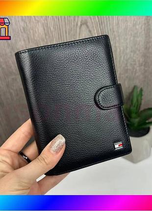 Bs кожаный мужской кошелек best mix клатч в коробке, портмоне из натуральной кожи черный bas77/n