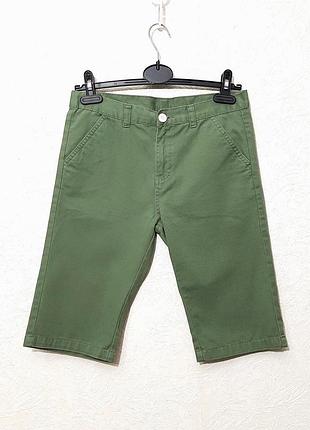 Denim co шорты на мальчика 12-13лет удлинённые зелёные хаки котоновые летние средняя плотность