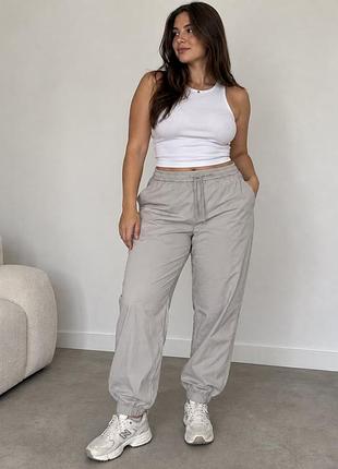Zara штани-джогери жіночі xl легкі сірі