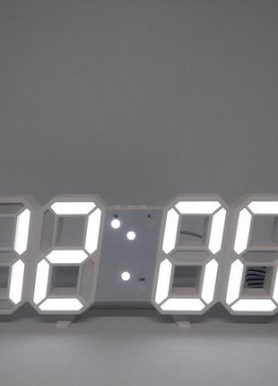 Електронний настільний годинник з будильником та термометром ly 1089 білий