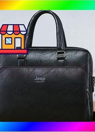 Bs мужская сумка для best mix документов а4 мужской портфель деловой для бумаг jeep черный bas77/n