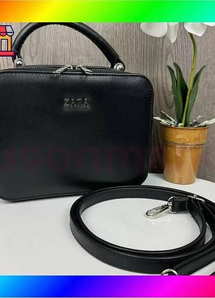 Bs жіноча шкіряна сумка best mix стиль zara, каркасна сумка зара чорна натуральна шкіра bas77/n