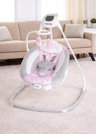 Электронные качели / детские качели-шезлонг ingenuity simplecomfort 2в1 / укачивающий центр для детей 6 скоростей