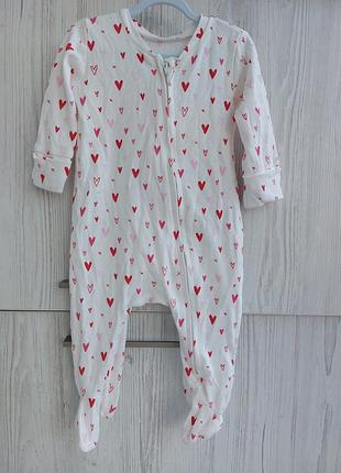 Хлопковый человечек matalan для девочки 3-6м