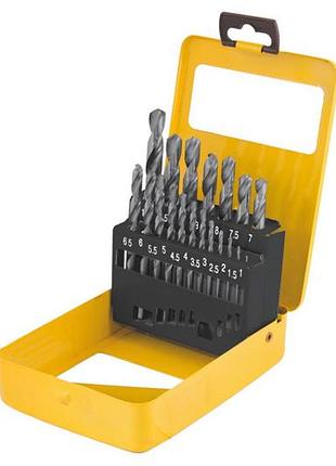 Набор сверл по металлу mastertool 19 шт. (1-10 мм) бокс (11-0119)