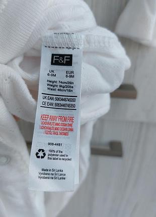 Хлопковый человечек f&amp;f для девочки 6-9м 5