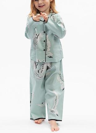 Пижама для девочки cyberjammies grace 7287 детский комплект для сна комфортная домашняя одежда мягкая ткань 8-9 лет/134 см мятный