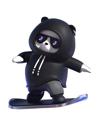 Фігурка-слайдер в автомобілі l'andre sliding cartoon bear ведмідь скейтер cool black