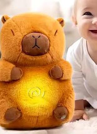 Коричневий інтерактивна дихаюча капібара snuggle pulse capybuddy 30 см м'яка плюшева іграшка