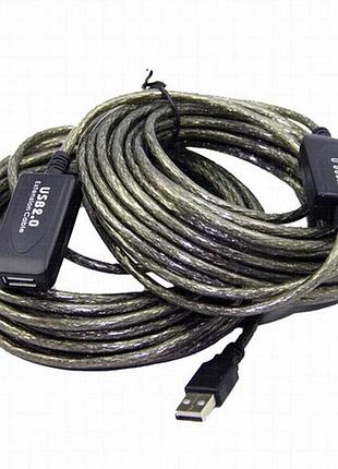 20-метровий активний повторювальний кабель usb 2.0 з роз’ємами am-чоловічий до af-жіночий для надійного підключення периферійних п