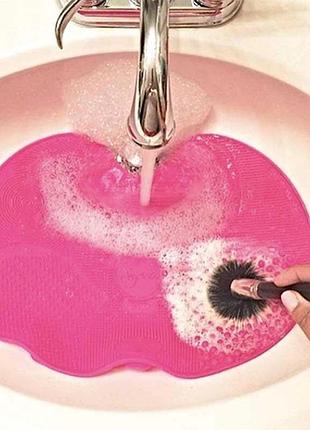 Коврик для мытья косметических кисточек brush spa | силиконовый коврик для очистки кистей