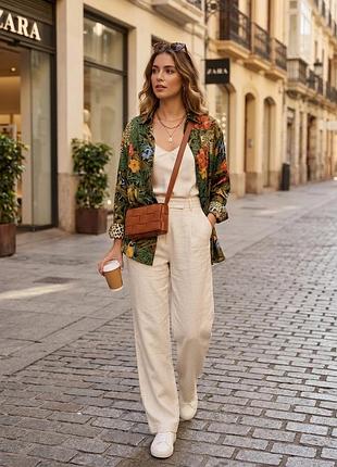 Сорочка zara анімалістичний стиль оверсайз тренд