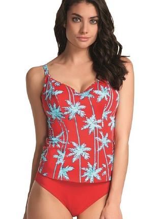 Купальник раздельный freeya south pacific 3555/3557 танкини с мягкой чашкой на косточках 75d/s red (zik0000028439)