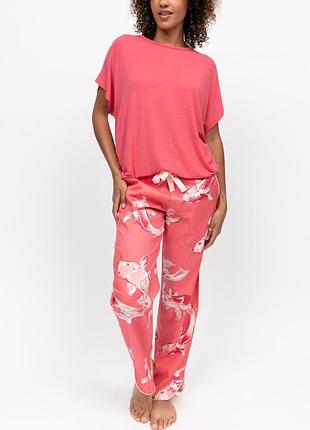 Пижама женская cyberjammies amelia 5400-5390 20/3xl коралловый с принтом рыбок (5051877645400)