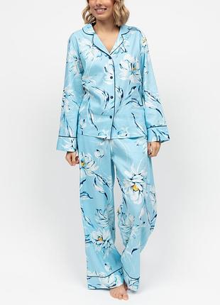 Піжама жіноча cyberjammies madelyn 5062-5063 xxl блакитний з квітковим принтом (5051877606791)