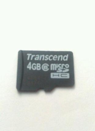 Карта пам'яті microsd hc 4gb transcend micro sd hc 4 гб