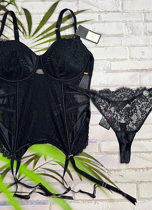 Комплект преміальна колекція noir hunkemoller 🎀 корсет і трусики.