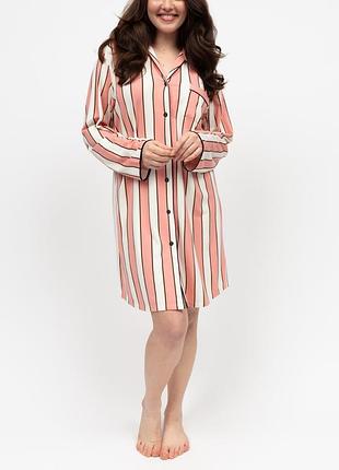 Сорочка нічна cyberjammies bonnie 5050 6xl рожево-білий зі смугастим принтом (5051877605374)