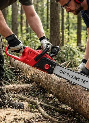 Аккумуляторная цепная пила electric saw 16 дюймов в чемодане + 2 аккумулятора red