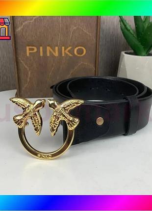 Bs женский кожаный поясной best mix ремень в стиле pinko с птичками золотистый bas77/n