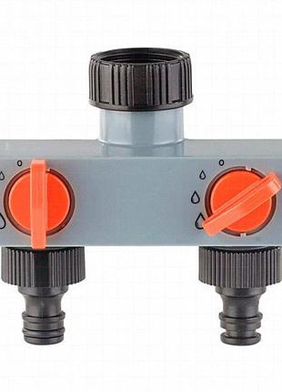 Aqualin 27211 — распределительный адаптер для полива с двумя выходами и независимым регулированием потока
